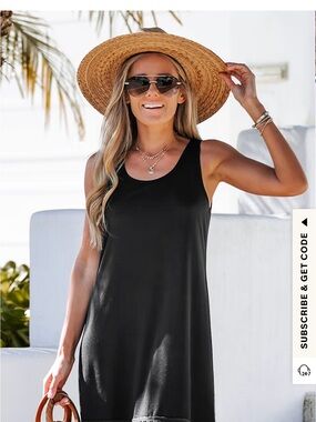 Cupshe Black Scoop Neck Swim Cover-Up